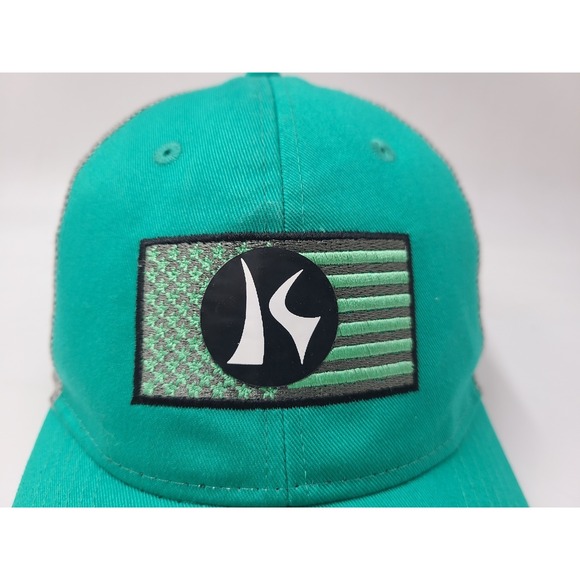 Women Killik American Flag Mesh Trucker Snapback Hat Cap Outdoors Hike Teal Gray - Picture 4 of 11